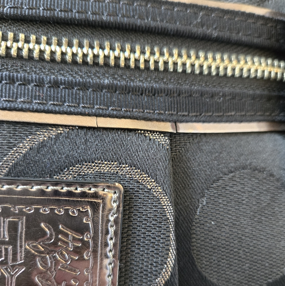 COACH 2010 Poppy Op Art Glam Black & Silver Tote Bag - Picture 13 of 16